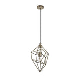 Vintage-Inspired Brass Pendant Light with Adjustable Drop