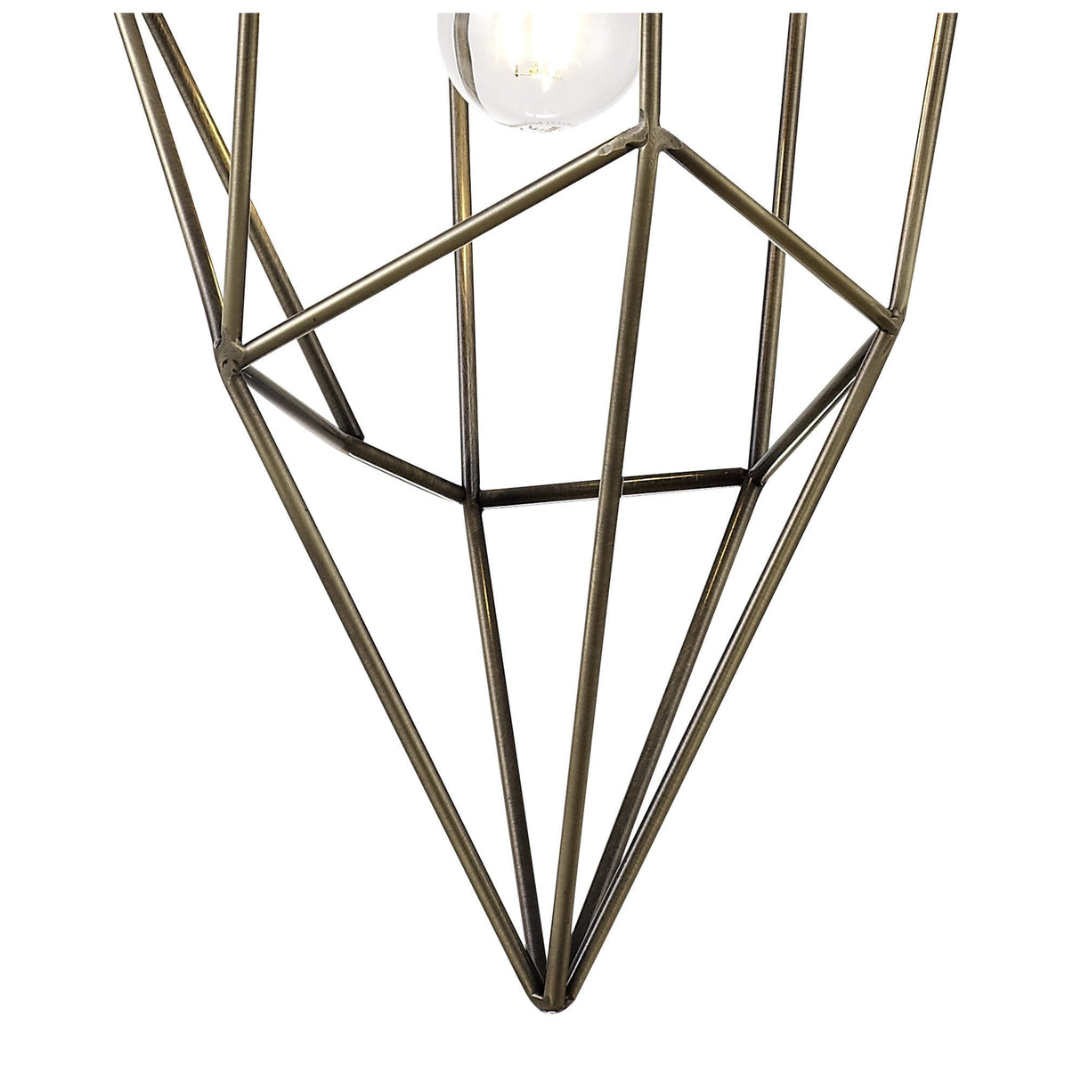 Vintage Brass E27 Pendant Light Fixture - Adjustable Drop