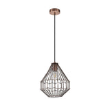 Vintage Industrial Pendant Light, E27 Socket, Antique Copper & Black Finish