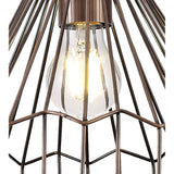 Vintage Industrial Pendant Light, E27 Socket, Antique Copper & Black Finish