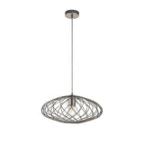 Polished Nickel Elliptical Sphere Pendant Light, E27 Socket
