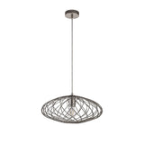 Polished Nickel Elliptical Sphere Pendant Light, E27 Socket