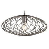 Polished Nickel Elliptical Sphere Pendant Light, E27 Socket