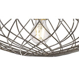 Polished Nickel Elliptical Sphere Pendant Light, E27 Socket