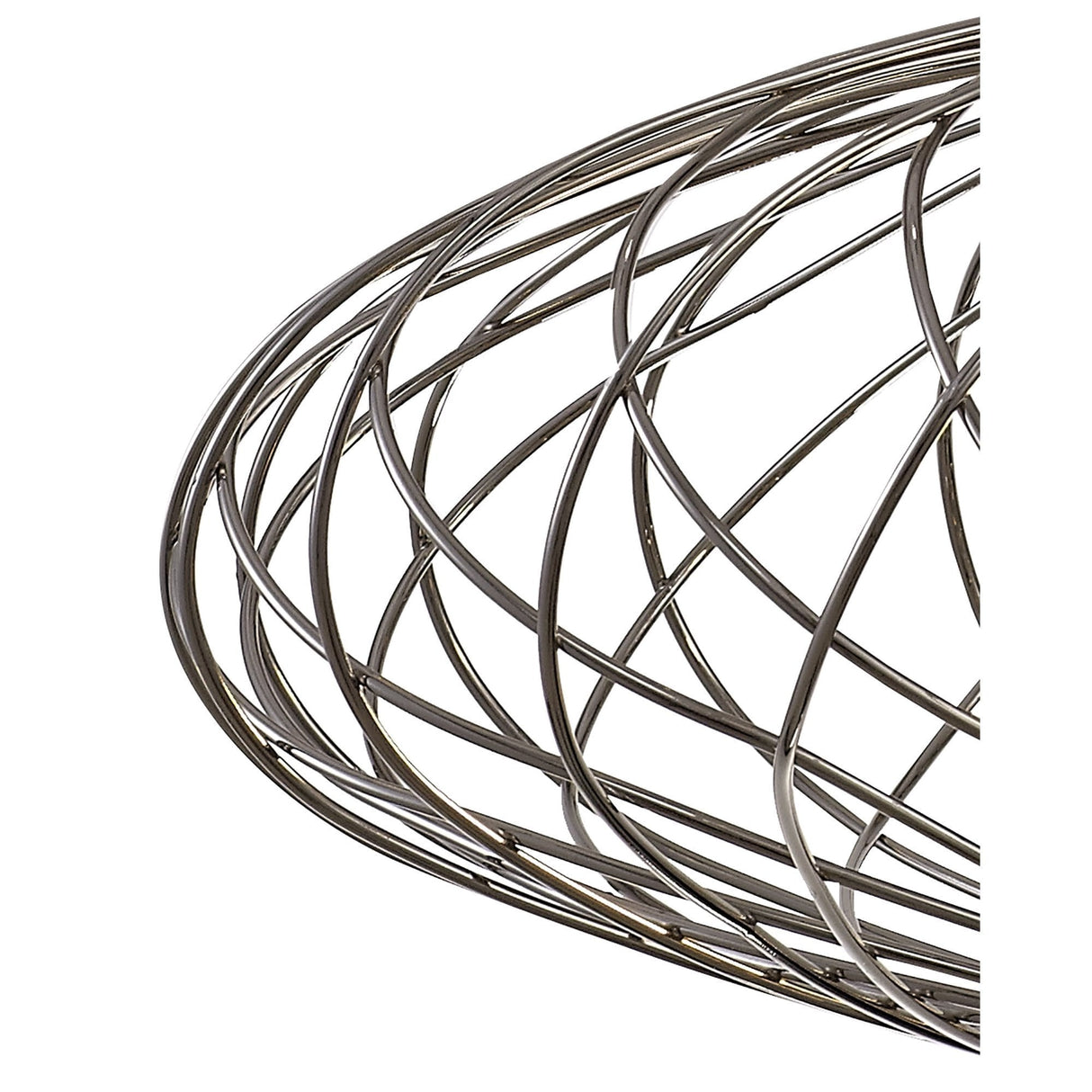 Polished Nickel Elliptical Sphere Pendant Light, E27 Socket