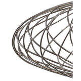 Polished Nickel Elliptical Sphere Pendant Light, E27 Socket