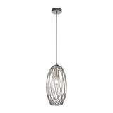 Elegant Curved Cylinder Pendant Light in Polished Nickel
