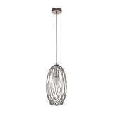 Elegant Curved Cylinder Pendant Light in Polished Nickel