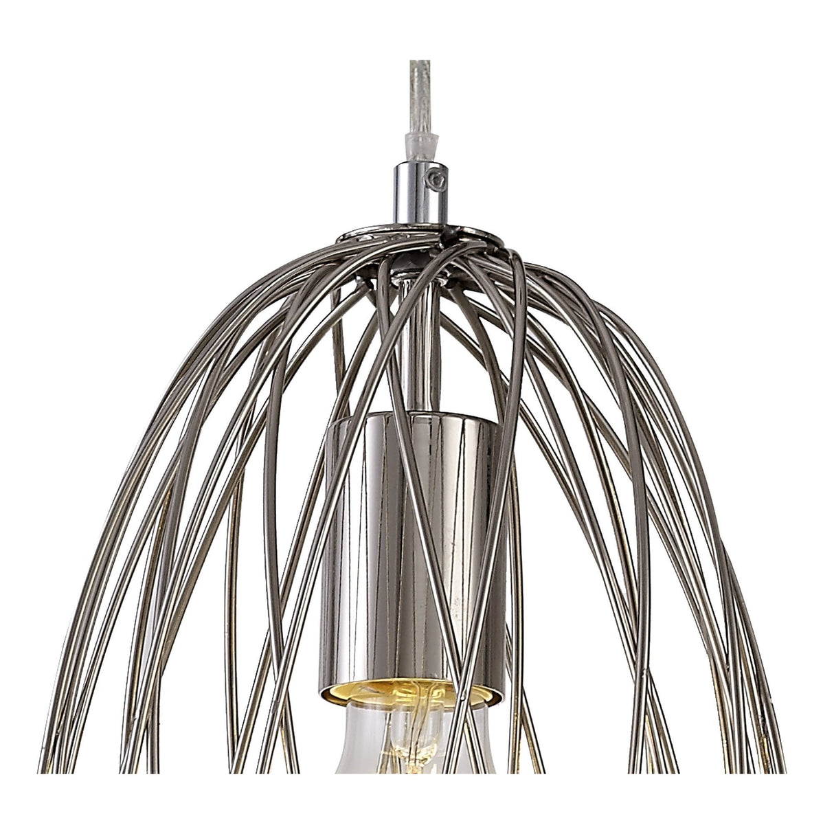 Elegant Curved Cylinder Pendant Light in Polished Nickel