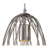 Elegant Curved Cylinder Pendant Light in Polished Nickel