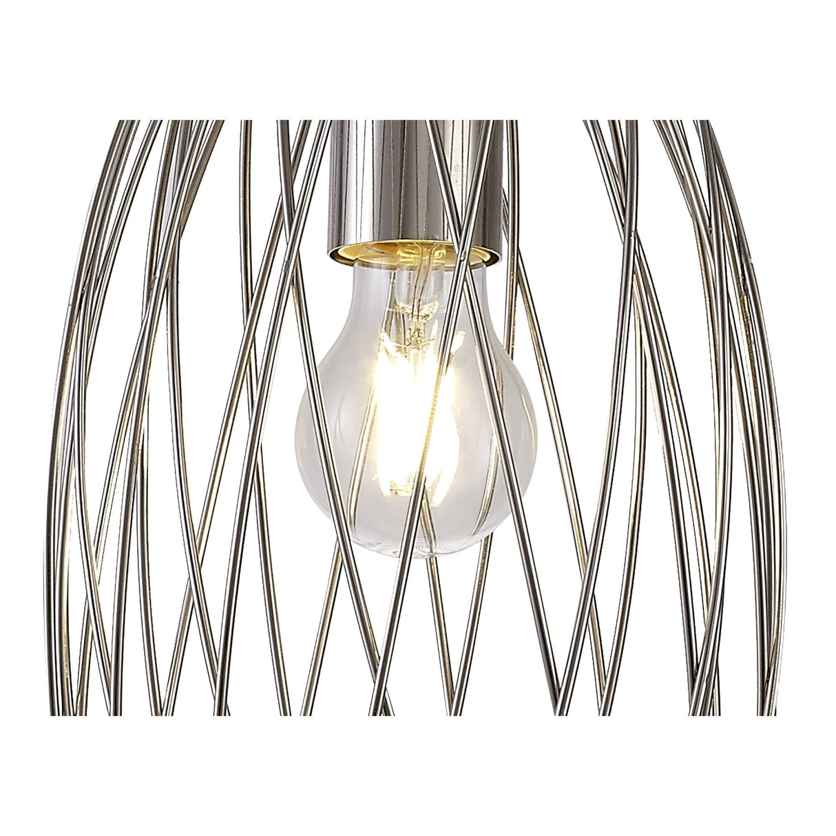 Elegant Curved Cylinder Pendant Light in Polished Nickel