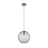 Polished Nickel Sphere Pendant Light with Adjustable Drop, 1 x E27 Socket