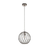 Polished Nickel Sphere Pendant Light with Adjustable Drop, 1 x E27 Socket