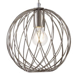 Polished Nickel Sphere Pendant Light with Adjustable Drop, 1 x E27 Socket