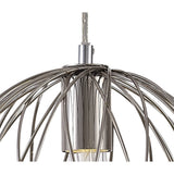 Polished Nickel Sphere Pendant Light with Adjustable Drop, 1 x E27 Socket