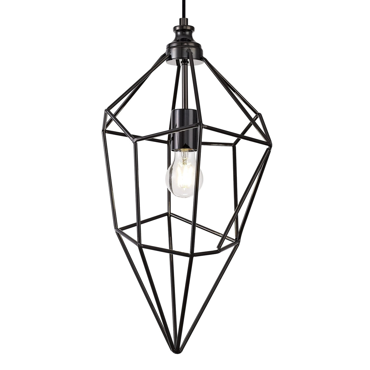 Sleek Black Nickel Pendant with Adjustable Drop