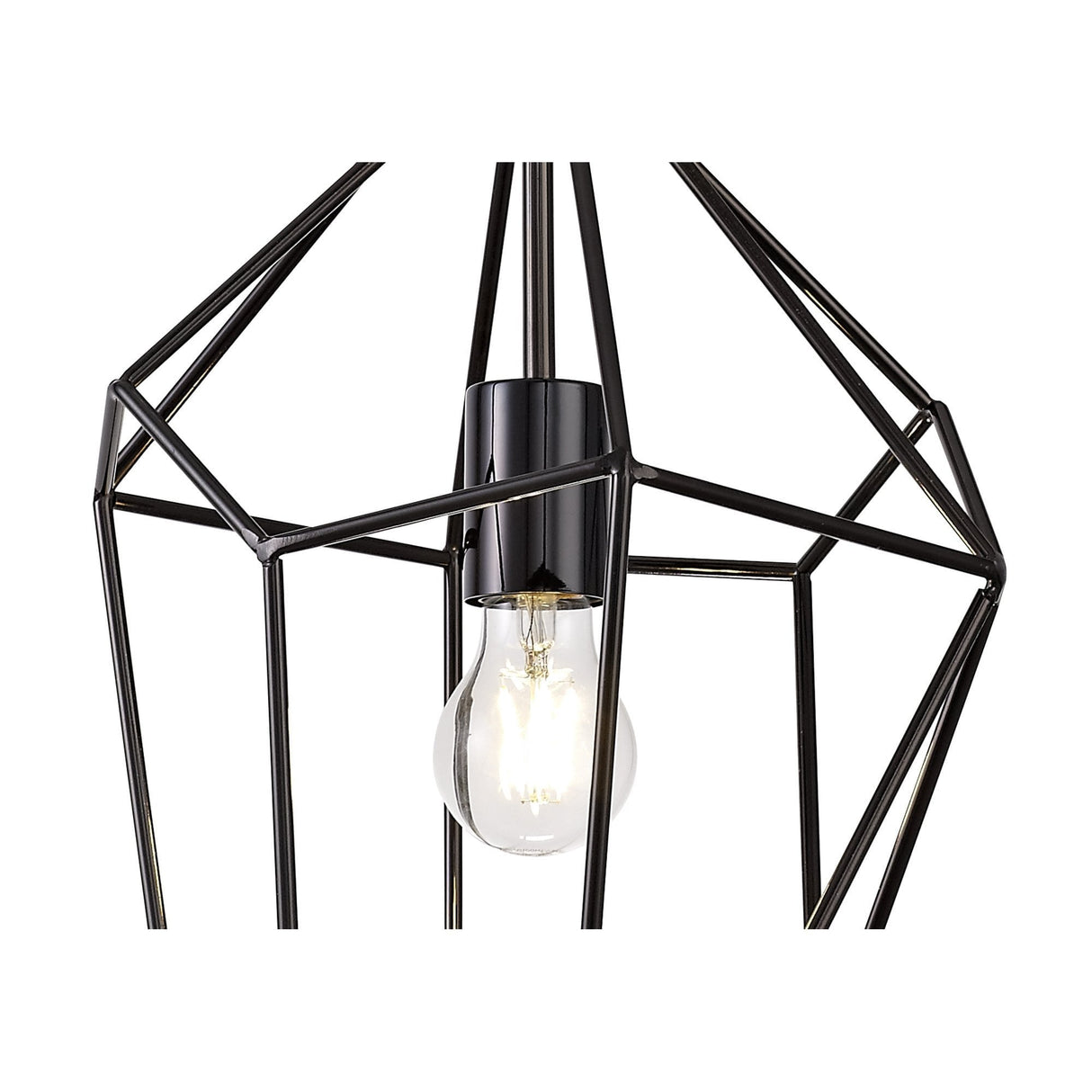 Sleek Black Nickel Pendant with Adjustable Drop