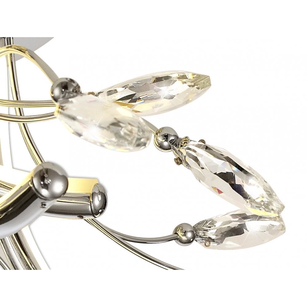 Sleek Ceiling Light, 10 x 3.5W Integrated LEDs, Polished Chrome Finish, 3000K Warm White, 1146 Lumens, 3-Year Warranty