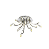 Polished Chrome LED Ceiling Light with Opal White Shade and K9 Crystals, 6 x 2W, 580lm, 3000K, 3-Year Warranty