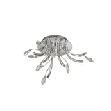 Polished Chrome LED Ceiling Light with Opal White Shade and K9 Crystals, 6 x 2W, 580lm, 3000K, 3-Year Warranty