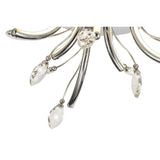 Polished Chrome LED Ceiling Light with Opal White Shade and K9 Crystals, 6 x 2W, 580lm, 3000K, 3-Year Warranty