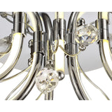 Polished Chrome LED Ceiling Light with Opal White Shade and K9 Crystals, 6 x 2W, 580lm, 3000K, 3-Year Warranty
