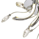 Polished Chrome LED Ceiling Light with Opal White Shade and K9 Crystals, 6 x 2W, 580lm, 3000K, 3-Year Warranty