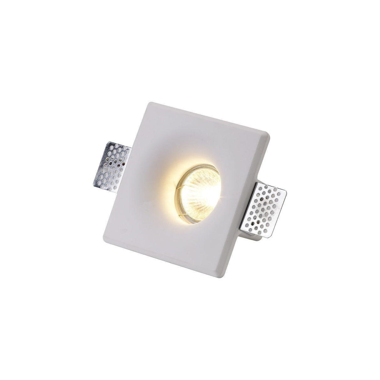 Sleek White Paintable Square Recessed Spotlight with GU10 Compatibility
