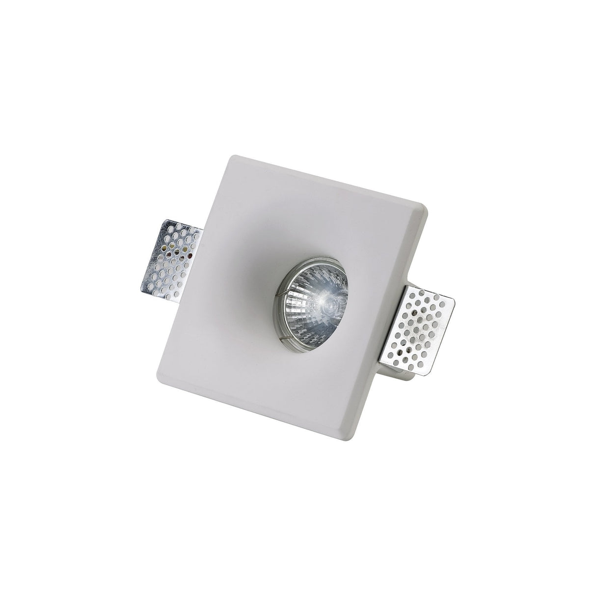 Sleek White Paintable Square Recessed Spotlight with GU10 Compatibility