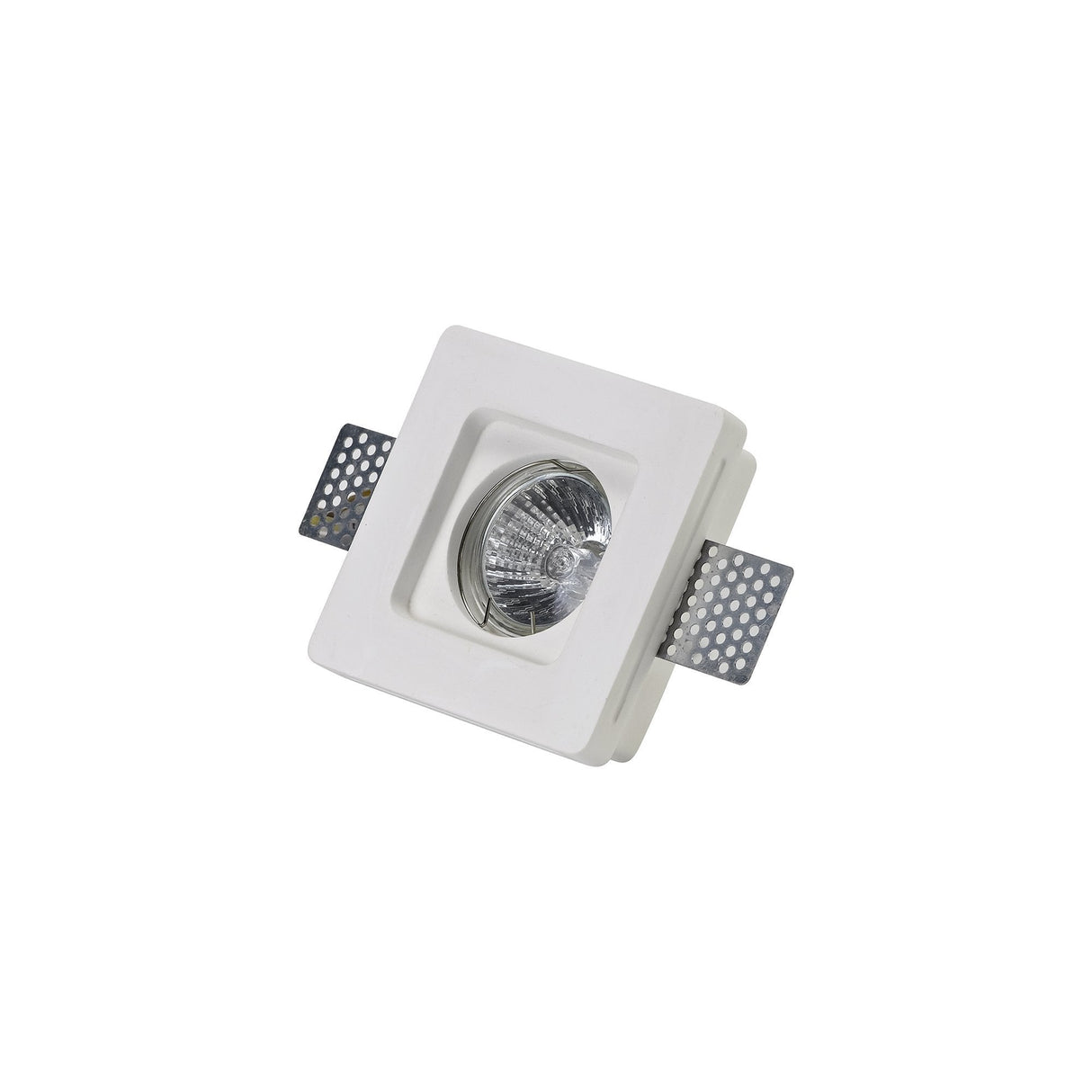 Contemporary White Gypsum Square Recessed Spotlight - Paintable GU10 Fixture