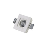 Contemporary White Gypsum Square Recessed Spotlight - Paintable GU10 Fixture