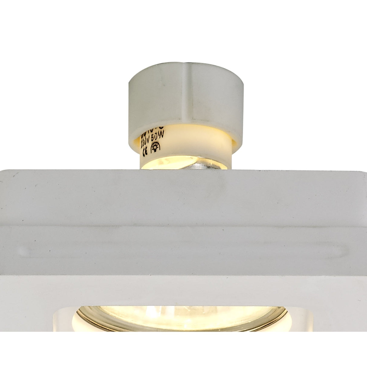 Contemporary White Gypsum Square Recessed Spotlight - Paintable GU10 Fixture