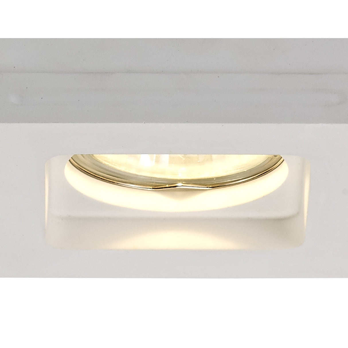 Contemporary White Gypsum Square Recessed Spotlight - Paintable GU10 Fixture