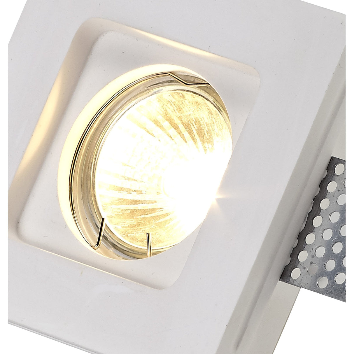 Contemporary White Gypsum Square Recessed Spotlight - Paintable GU10 Fixture
