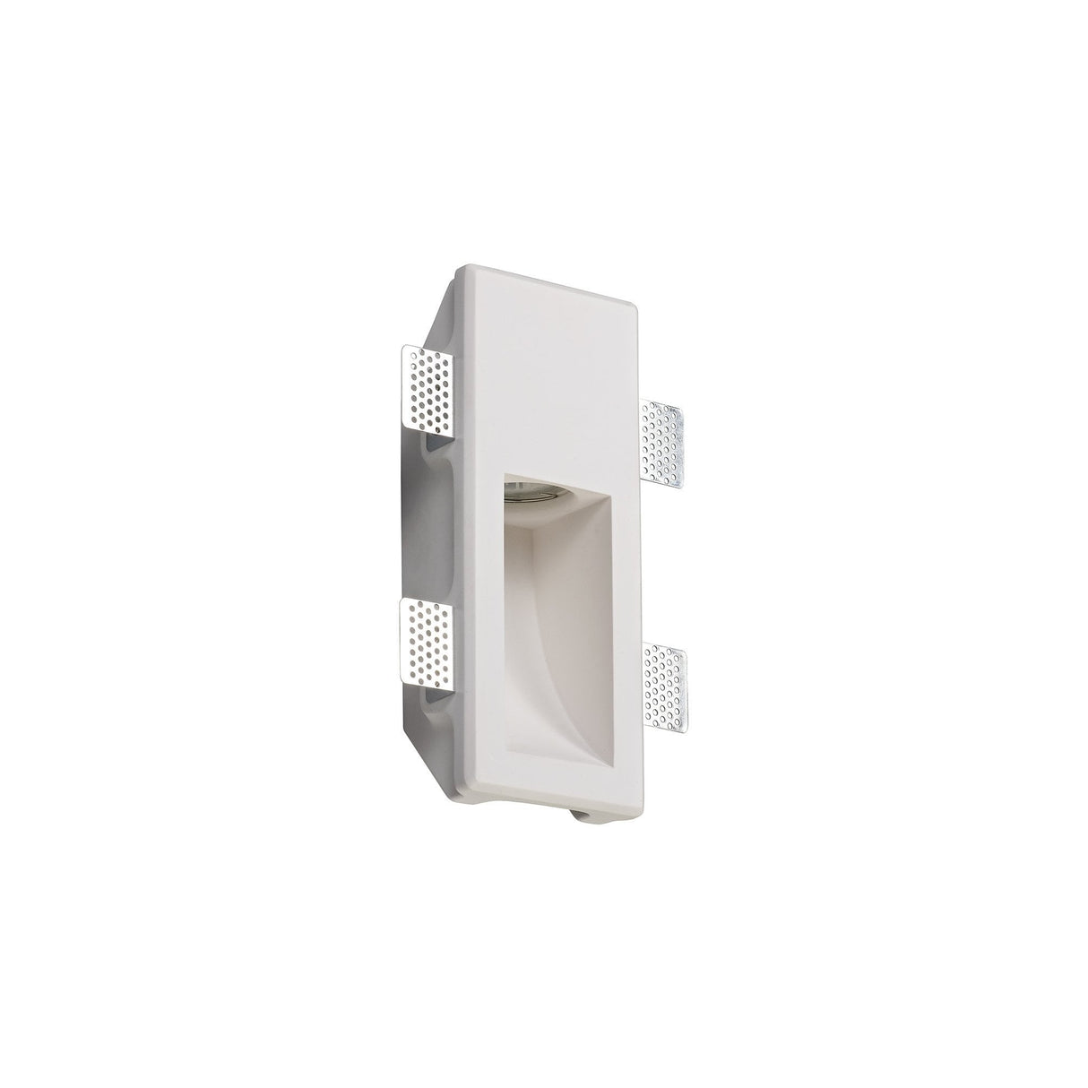 Contemporary Recessed Gypsum Wall Lamp, GU10 Compatible, Paintable White Finish