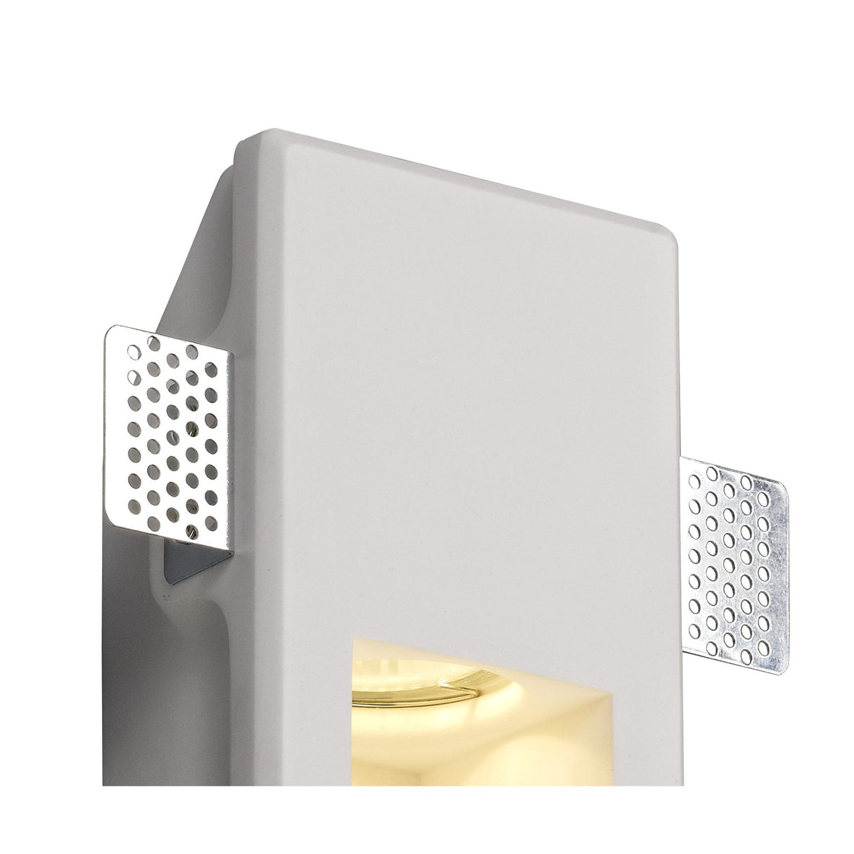 Contemporary Recessed Gypsum Wall Lamp, GU10 Compatible, Paintable White Finish
