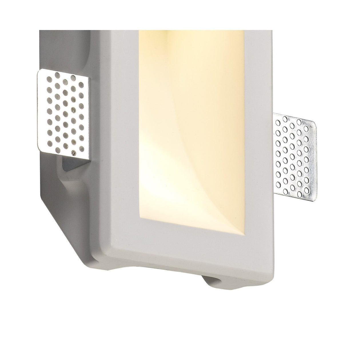 Contemporary Recessed Gypsum Wall Lamp, GU10 Compatible, Paintable White Finish