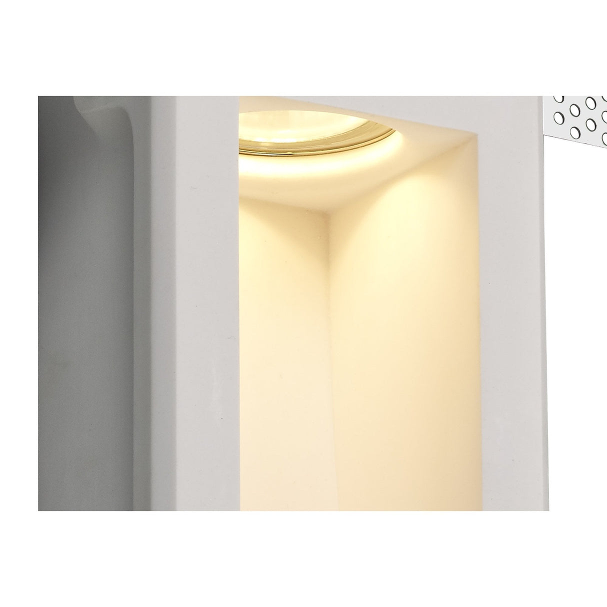Modern White Gypsum Recessed Wall Lamp, Customizable Finish, GU10 Compatible
