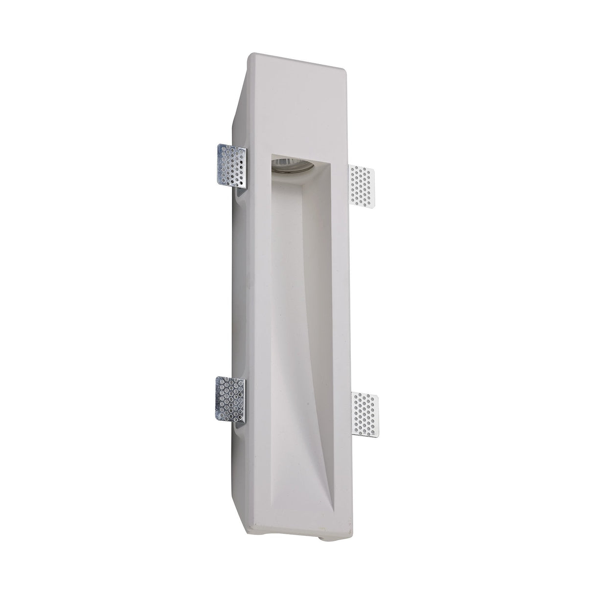 Sleek White Paintable Gypsum Recessed Wall Lamp, GU10 Compatible