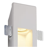 Sleek White Paintable Gypsum Recessed Wall Lamp, GU10 Compatible