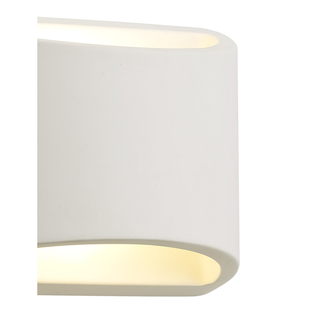 White Paintable Gypsum Rectangular Wall Lamp, 1 x G9 Socket