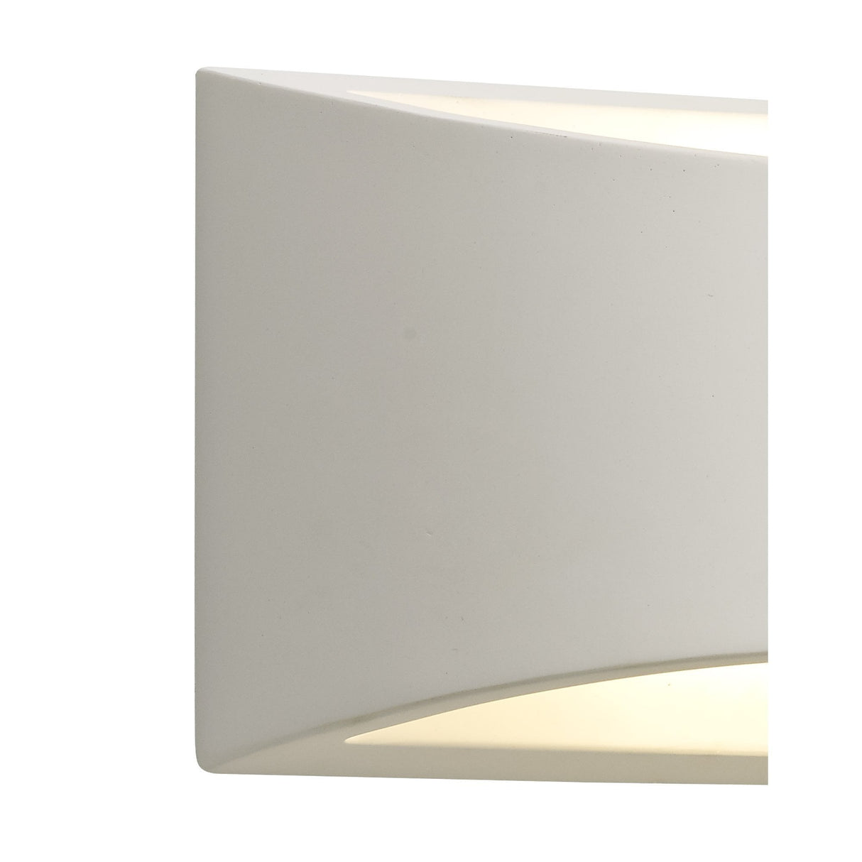 White Paintable Gypsum Rectangular Wall Lamp, 1 x G9 Socket