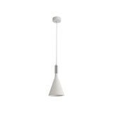 White Paintable Gypsum Pendant Lamp with Polished Chrome Accents