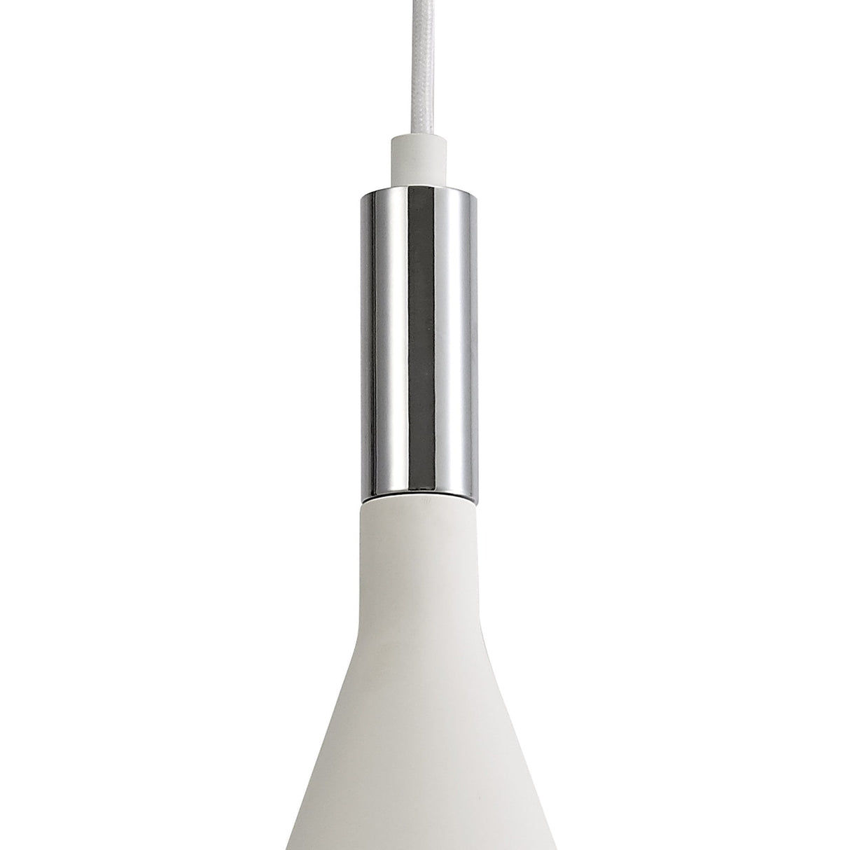 White Paintable Gypsum Pendant Lamp with Polished Chrome Accents
