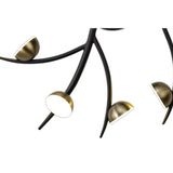 Contemporary 12-Light LED Fixture, 3W Each, 3000K Warm Glow, Black with Antique Brass Finish