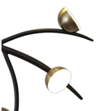 Contemporary 12-Light LED Fixture, 3W Each, 3000K Warm Glow, Black with Antique Brass Finish