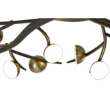28-Light Modern Semi-Flush Fixture, Black/Antique Brass with Frosted White Shades, 3000K LED, 4400 Lumens, 3-Year Warranty