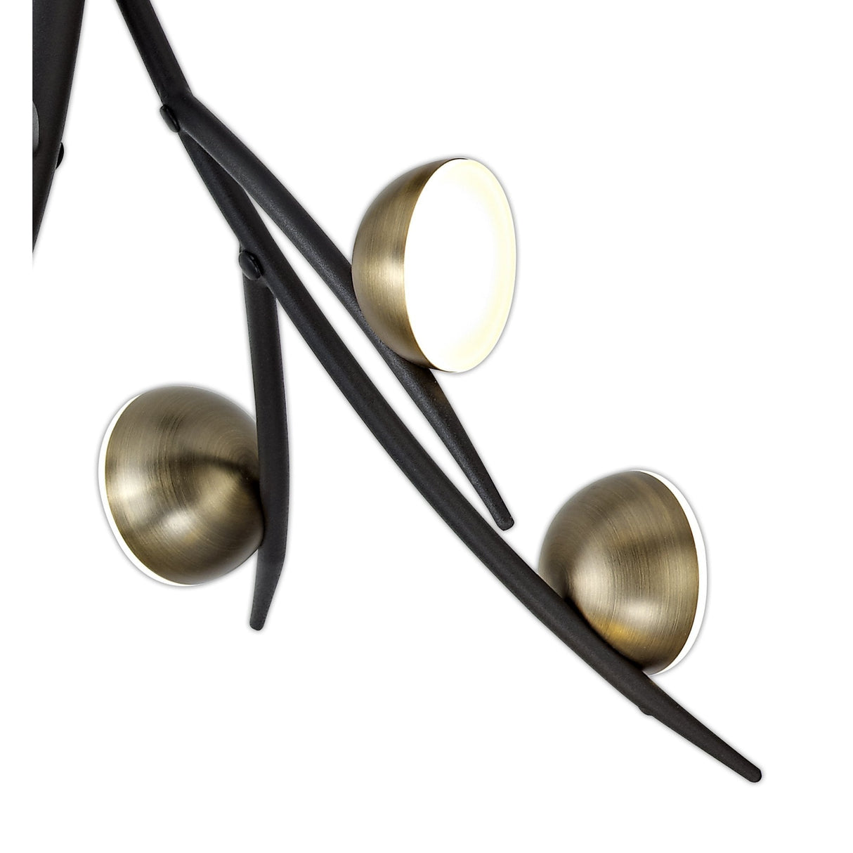 Modern 8-Light LED Ceiling Pendant, Black/Antique Brass, 3000K Warm Glow, 1320lm, 3-Year Warranty