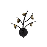Elegant 5-Light Wall Fixture, 3W LED, 3000K, 825lm, Black & Antique Brass Finish, 3-Year Warranty