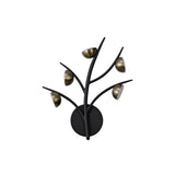 Elegant 5-Light Wall Fixture, 3W LED, 3000K, 825lm, Black & Antique Brass Finish, 3-Year Warranty